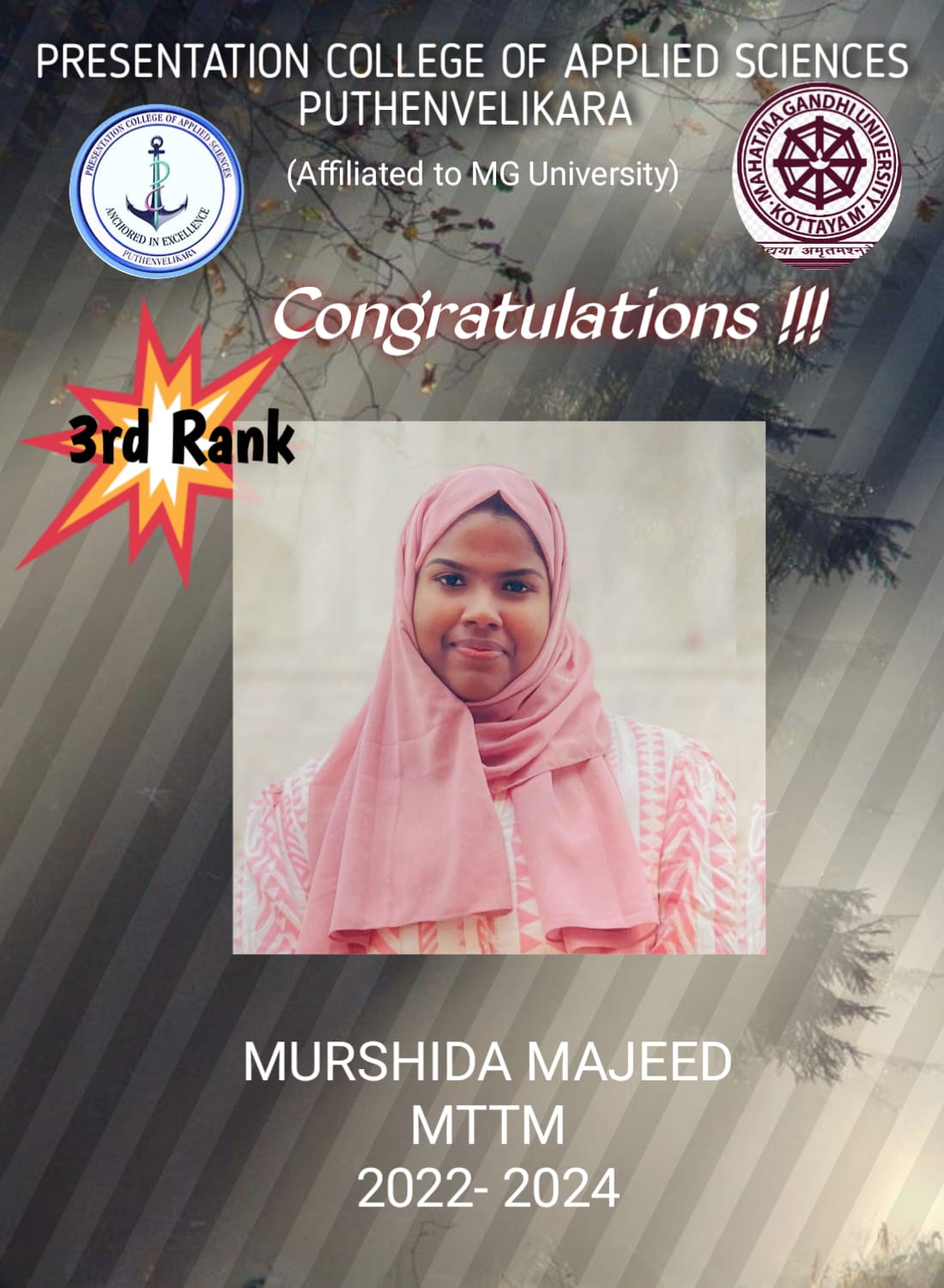 UNIVERSITY RANK HOLDERS 2022-24