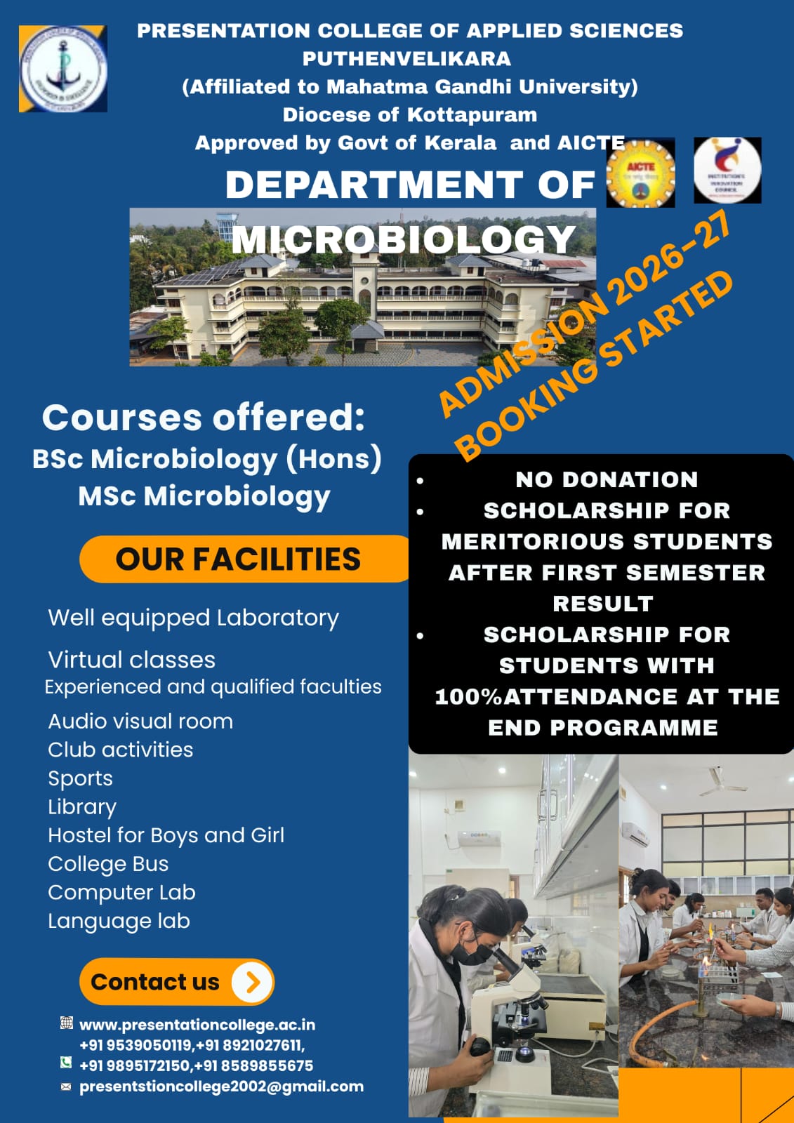 Apply now for Department of Microbiology